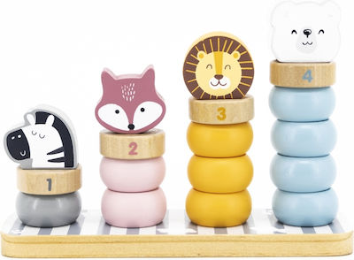 Viga Toys Stacking Toy Παιχνίδι Στοίβαξης Ζωάκια made of Wood for 24++ Months