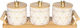 Keskor Set of 3 Ceramic Tea Jars with Lid and Stand White 37x12.5x12cm 3 Pieces