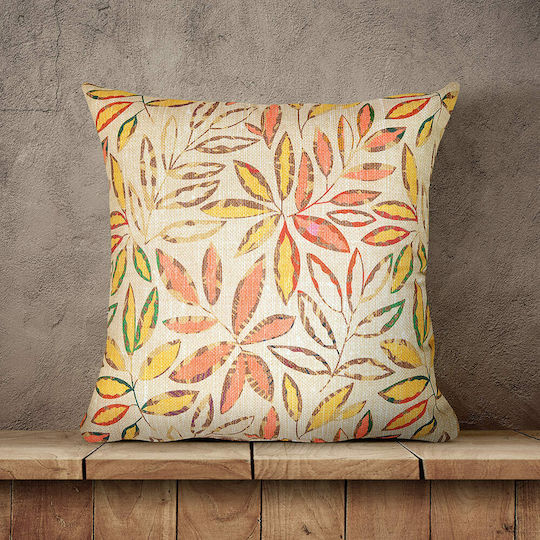 Lino Home Decorative Pillow Case Neri Small 501 Beige / Orange / Yellow 45x45cm