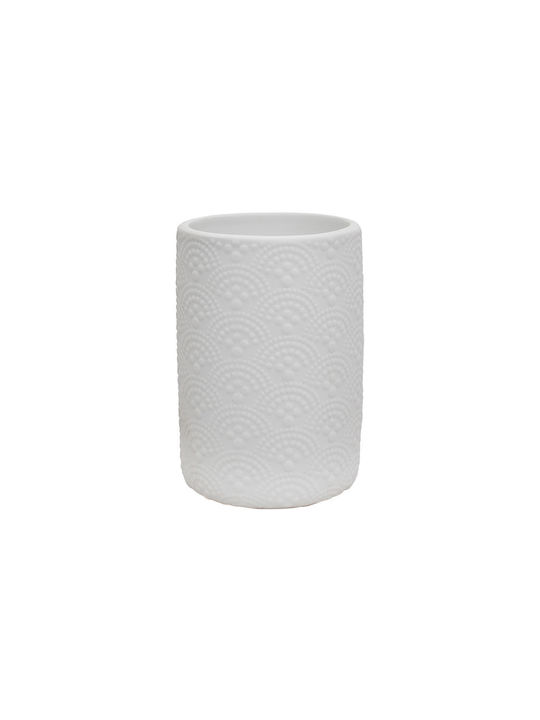 Estia Clay Plastic Cup Holder Countertop White