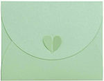 Heart Light Green Greeting Card 12cm