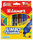 Luxor Jumbo Stamper Μαρκαδόροι Ζωγραφικής Χονδροί, Πλενόμενοι Σετ 6 χρώματα