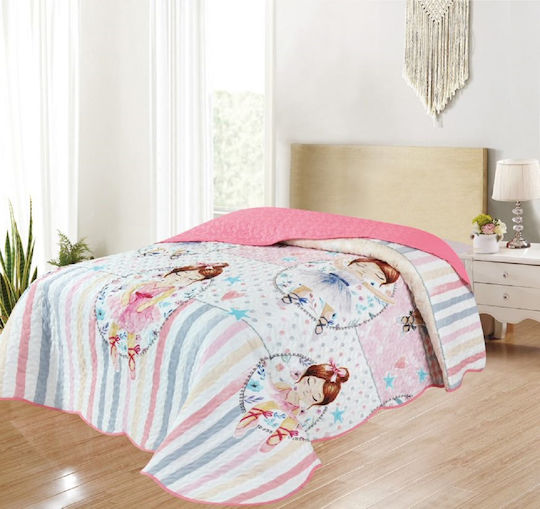 Adam Home Детско Одеяло Единично Балерина Розово 160x220см