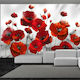 Fototapet de Perete 300x210cm Poppies in the Moonlight Tesatura