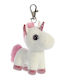 Aurora Rainbow Unicorn Fabric White Keychain