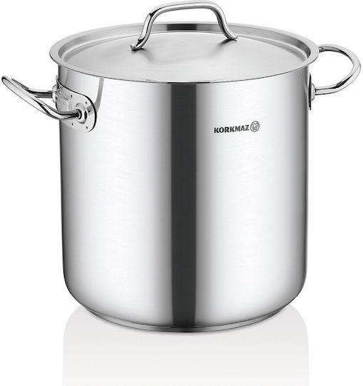 Korkmaz Proline Gastro Stainless Steel Marmite Capacity 42.5lt with Diameter 40cm and Height 34cm.