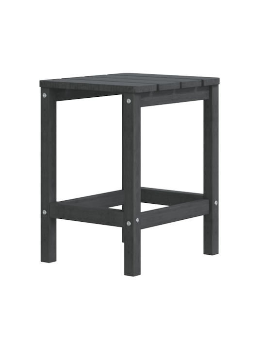 Adirondack Auxiliary Outdoor Table with Plastic Surface and Wood Frame Charcoal 38x38x46cm