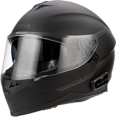 Sena Outride BT Full Face Helmet with Sun Visor ECE 22.05 / ECE 22.06 1600gr Matte Black OUTRIDE-MB00S