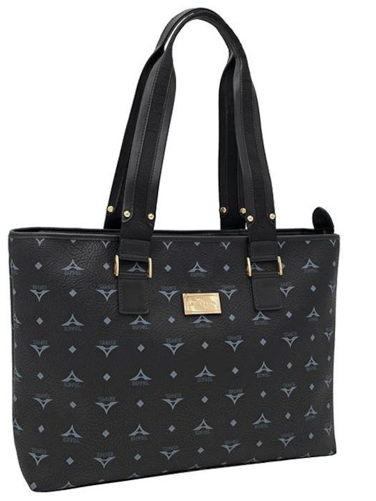 La tour Eiffel Γυναικεία Τσάντα Shopper Ώμου Μαύρη