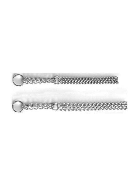 Ikaros Dog Choker Chain in Silver color Double 3mm x 50cm