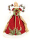 Aca Christmas Fabric Cherub Figure Red 40x12cm