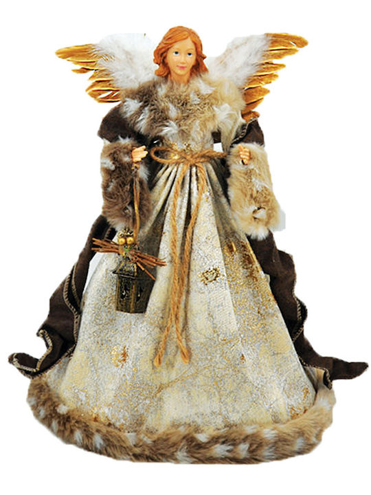 Aca Christmas Fabric Figure Cherub Gold Height 40cm Angel