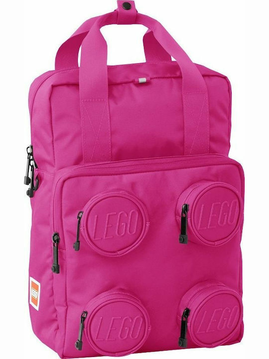 Lego Brick 2x2 School Bag Backpack Junior High-High School in Fuchsia color 15lt