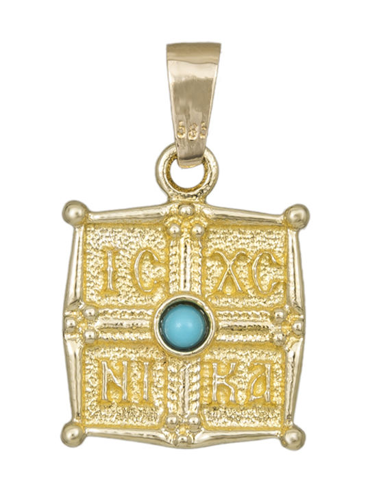 Anhänger Kinder Amulett Beidseitig Konstantinato aus Gold 14K