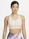 Dri-Fit Swoosh Women's Athletic Sports Bra Pink with Removable Padding
