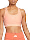 Dri-FIT Swoosh Seamless Γυναικείο Αθλητικό Μπουστάκι Σομόν με Επένδυση