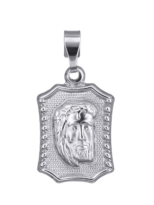 Anhänger Kinder Amulett mit Jesus Christus aus Weißgold 14K