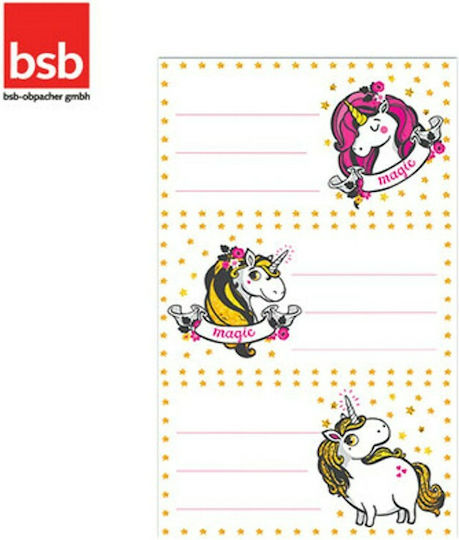 bsb Etichete Caiete Unicorni 9buc