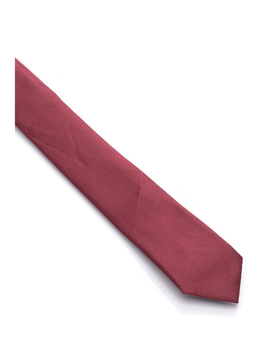 Ανδρική Γραβάτα Συνθετική Μονόχρωμη σε Μπορντό Χρώμα