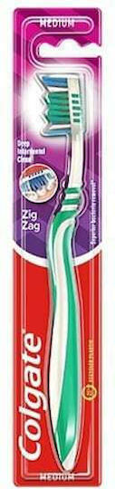 Colgate Zig Zag Toothbrush Medium Dark Green/White