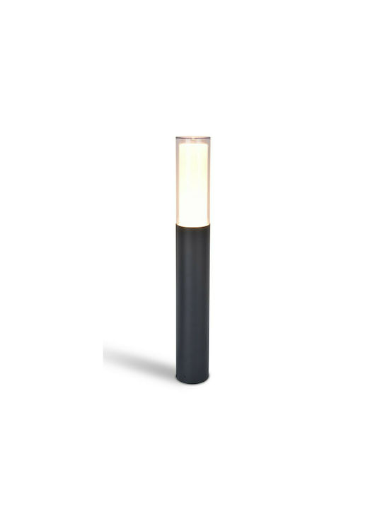 Lutec Dropa Φωτιστικό Κολωνάκι LED Εξωτερικού Χώρου 9.5W με Θερμό Λευκό Φως IP44 Γκρι