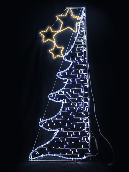 cu lumină LED Decorațiune de Crăciun Plastic Brad Tub de lumină 750cm. Exterior Electrică Half Xmas Tree
