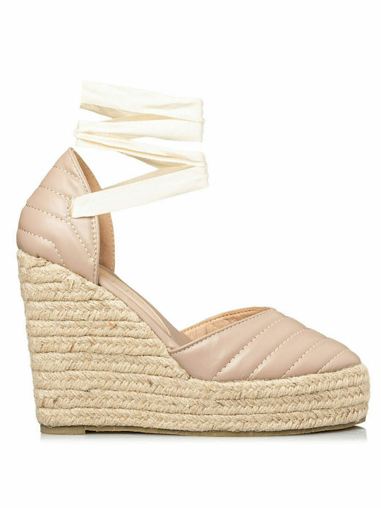 Envie Shoes Platforme dama în stil espadrile Bej