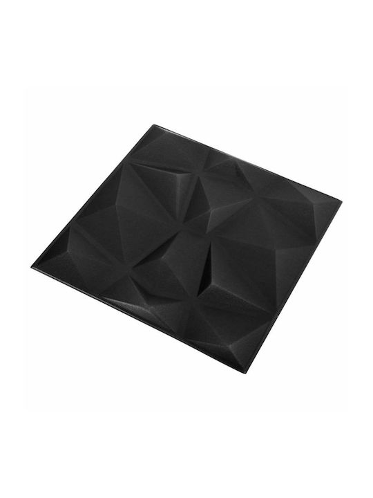 Panouri 3D de Perete Negru 50x50cm 48buc