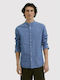 Selected Men's Shirt Long Sleeve Linen Blue