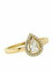 Verita Ring with Zircon made of Silver Gold Plated