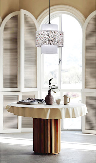 Viokef Mosaic Hanging Ceiling Light Green Mosaic 35x350x36cm
