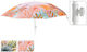 Folding Beach Umbrella Diameter 1.8m Multicolour