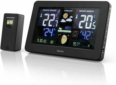 HAMA Premium 00186380 Drahtlos Wetterstation Digital Tischplatte Schwarz