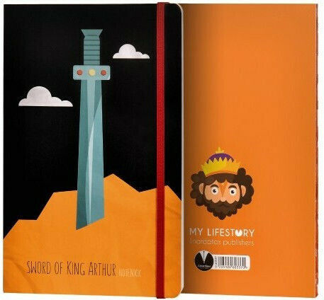 Linardatos Line Tales Notizbuch A6 Geregelt mit Gummiband Orange