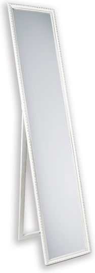 Mirrors & More Floor Mirror With White Wooden Frame 160x34cm