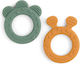 Done by Deer Teething Ring made of Silicone for 6 m+ Mustard/Green 2pcs