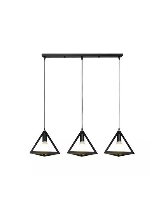 Stimeno TRIANG9 Pendant Light Three-Light for Socket E27 Black