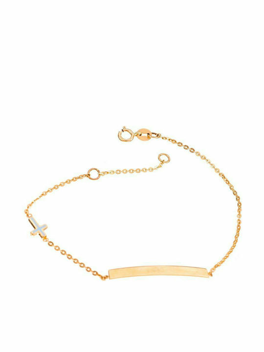 Gatsa Kinderarmband ID aus Gold 14K mit Σταυρό