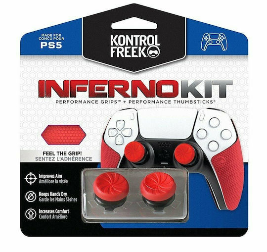KontrolFreek Thumb Grips Χειριστηρίου για PS5 σε Κόκκινο χρώμα