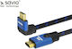 Savio HDMI 2.1 Ultra High Speed 48Gbps 4K 120Hz HDR VRR Angle (90°) / Braided Cable HDMI male - HDMI male 1.8m Μαύρο