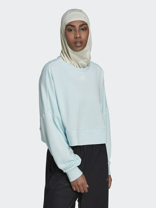 Aeroready Studio Long Women's Sweatshirt Light Blue