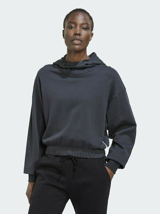 Studio Lounge Gekürzt Damen Sweatshirt Kapuzen Gray