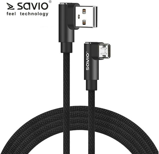 Savio Reversible 2m Braided USB 2.0 to micro USB Cable (CL-162)