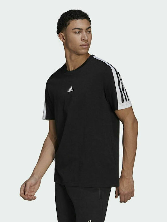 Adidas Future Icons 3-Stripes Ανδρικό T-shirt Μαύρο με Λογότυπο