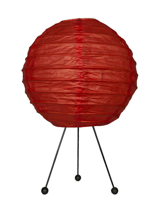Starlight Table Lamp for Socket E14 with Red Shade and Black Base