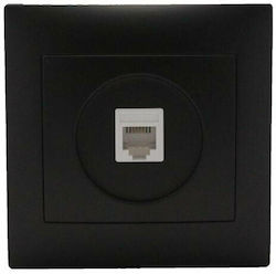 Redled Complete Single Telephone Socket Black 27524