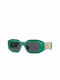 Versace Women's Sunglasses with Green Plastic Frame and Black Lens VE4425U 536487