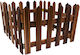 Wooden Garden Hedge With Spears In Brown Colour 29.5x39.5cm 4 Pieces