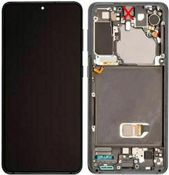 Samsung χωρίς Κάμερα Mobile Phone Screen Replacement with Frame andTouch Mechanism for Galaxy S21 (Phantom Grey)