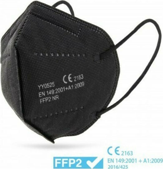 YY0525 Disposable Protective Mask FFP2 NR ΕΝ 149:2001+A1 2009 Black 50pcs